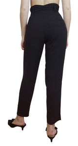 Pantalón De Tiro Alto Con Trabillas