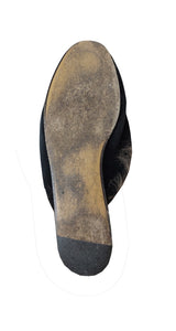 Mules Black Velvet Princetown Fur Flat