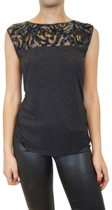 Polera Ivy Vest Lentejuelas Negro