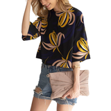 Blusa Flores Mostaza