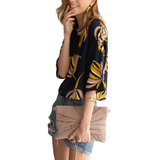 Blusa Flores Mostaza