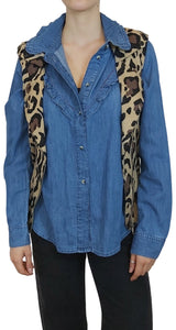 Chaqueta Biker Sin Mangas Animal Print