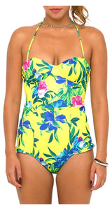Traje de Baño Fruit Pastel Flower Bloom Amarillo