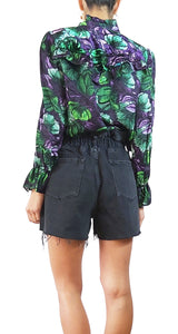 Blusa Estampado Verde y Morado