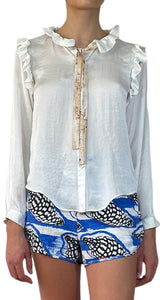 Blusa Blanca con Vuelos