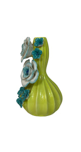 Florero Flores Turquesa