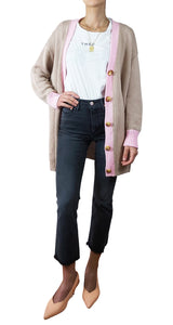 Sweater Beige Borde Rosado
