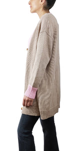 Sweater Beige Borde Rosado