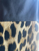 Chaqueta Cuero y Textil Animal Print