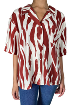 Blusa Manga Corta Multicolor A Rayas