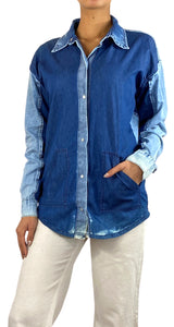 Blusa Denim Bicolor
