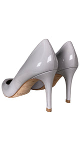 Zapatos Cuero Charol Gris