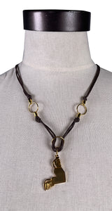 Collar Café Corazon Dorado