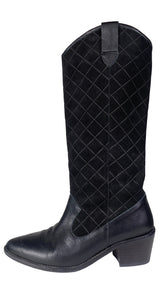 Botas Cowboy Gamuza Negra