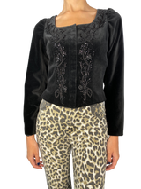 Chaqueta Negra Velvet Mostacillas