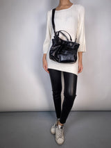 Bolso Negro Cocodrilo