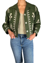 Chaqueta Verde Militar Bordada