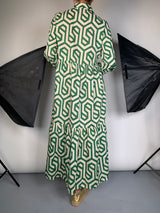 Vestido Estampado Verde Blanco