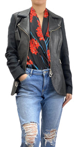 Chaqueta Cuero y Lino