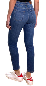 Jeans Mom Fit Tartan Azul