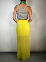 Vestido Plisado Gris Y Amarillo