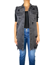 Chaqueta Denim Plomo Destroyed