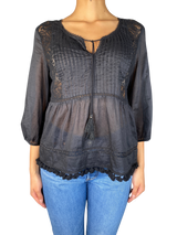 Blusa Bordado Negro