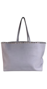 Cartera Rockstud Leather Grey