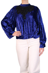 Blusa Velvet Azul Rey