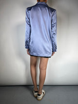 Blazer Seda Azul Satinado