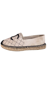 Alpargatas Beige Logo Bordado