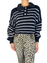 Sweater Tejido Azul y Blanco