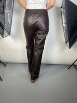 Pantalón de Cuero Café Oscuro