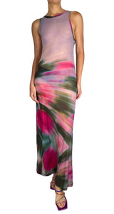 Vestido Estampado Traslucido