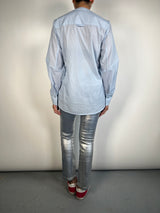 Blusa Celeste Cuello Mao