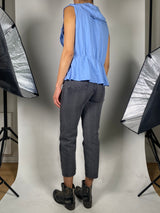 Polera Azul Broderie