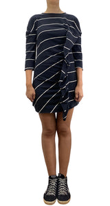 Vestido Negro A Rayas