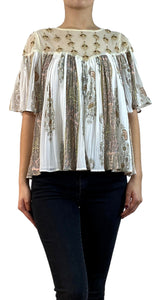 Blusa Plisada Beige