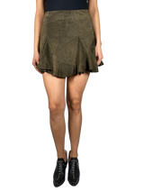 Falda Caracol Cuero Gamuza