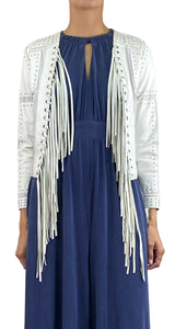 Chaqueta Blanca Flecos