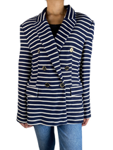 Blazer de Rayas Blanco y Azul