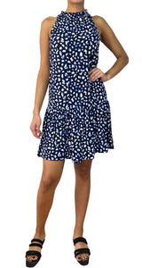 Vestido Mini Animal Print Navy