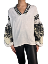 Blusa Mangas Aglobadas