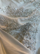 Vestido de Novia Drapeado con Aplicaciones