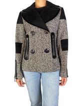 Chaqueta Tejida Blanco / Negro