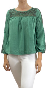 Blusa Verde Bordada