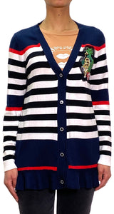 Sweater Navy Parche Leopardo