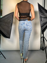 Blusa Negra Mostacillas