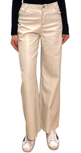 Pantalón Cuero Vegano Crema