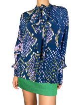 Blusa Azul Estampada